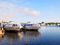 The ship Meteor on open water. Ships and boats of Lake Ladoga. Royalty Free Stock Photo