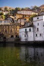 Lake - Lago di Como. Nesso lakeside village on the central part of the lake.