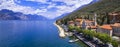 Lake Lago di Garda, Italy, aerial view of Castelletto village