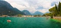 Lake Lago di Garda near the city Riva del Garda Royalty Free Stock Photo