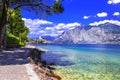 Lake Lago di Garda, view of Malcesine village Royalty Free Stock Photo