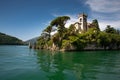 Lake lago Iseo, Italy. Isola di Loreto island