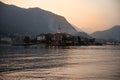 Lake - Lago Maggiore, Italy. Isola dei Pescatori, Stresa by night Royalty Free Stock Photo