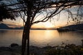 Lake - Lago Maggiore, Italy: Surise light seen from Isola dei Pescatori Royalty Free Stock Photo