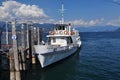 Lake (lago) Maggiore shipping company: ship Delfino Royalty Free Stock Photo