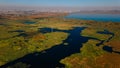 Lake landscape from an aerial shot,