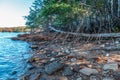 Rocky shoreline at the lake Royalty Free Stock Photo