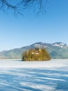 Lake Lauerz. Schwanau. Ruined castle. Royalty Free Stock Photo