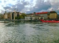 Lake Leman in the Swiss city of Geneva Royalty Free Stock Photo