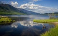 The lake Leprindo in the mountains in Transbaikalia