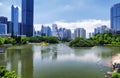 Lizhi Park and Shenzhen China skyline