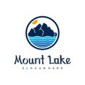 Lake logo design template. Mount Lake vector illustration. Badge design Royalty Free Stock Photo