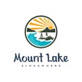 Lake logo design template. Mount Lake vector illustration. Badge design Royalty Free Stock Photo