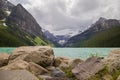 Lake Louise, Banff National Park, Alberta, Canada. Rocky Mountain. landscape panorama - blurred background Royalty Free Stock Photo