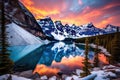 Lake Louise in Banff National Park, Alberta, Canada at sunrise, Taken at the peak of color during the morning sunrise at Moraine Royalty Free Stock Photo