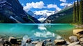 lake louise banff national park with incridibal scene of clouds