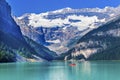 Lake Louise Canoes Snow Mountains Banff National Park Alberta Ca