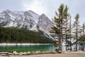 Lake Louise in morning view in the Banff National Park, Alberta, Canada Royalty Free Stock Photo