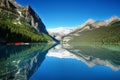 Lake Louise mountain lake panorama Royalty Free Stock Photo