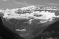 Lake Louise Mountains in Black and White