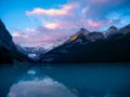 Lake louise mountains at sunrise moment, Banff national park, Alberta, Canada Royalty Free Stock Photo