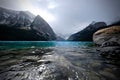 Lake Louise scenic view in autumn. Royalty Free Stock Photo