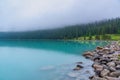 Lake louise from the shoreline Banff Canada Royalty Free Stock Photo