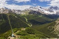 Lake Louise Ski Hill Area Larch Chairlift Canadian Rocky Mountains Alberta Summertime Landscape Scenic Aerial View Royalty Free Stock Photo