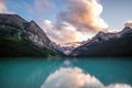 Lake Louise at sunset in Banff National Park, Canada Royalty Free Stock Photo