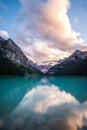 Lake Louise at sunset in Banff National Park, Canada Royalty Free Stock Photo