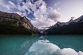 Lake Louise at sunset in Banff National Park, Canada Royalty Free Stock Photo