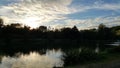 The Lake in Louvain La Neuve at dawn Royalty Free Stock Photo