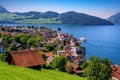 Lake Lucerne in the Alps mountains, Switzerland Royalty Free Stock Photo