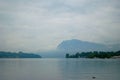 Morning Lake Lucerne in the fog. Switzerland.