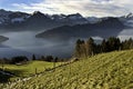 Lake Lucerne from Mt Rigi railway Royalty Free Stock Photo