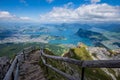 Lake Lucerne from the Pilatus hiking trail Royalty Free Stock Photo