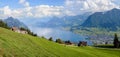 Lake Lucerne and swiss Alps mountains, Switzerland Royalty Free Stock Photo