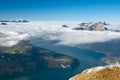 Lake Lucerne with Mount Rigi and Pilatus Royalty Free Stock Photo