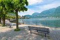Lake Lugano and the town of Riva San Vitale, Switzerland, Canton Ticino Royalty Free Stock Photo