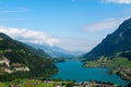 Lake Lungern Valley from Brunig Pass, Switzerland Royalty Free Stock Photo