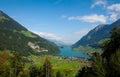 Lake Lungern Valley from Brunig Pass, Switzerland Royalty Free Stock Photo