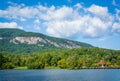 Lake Lure and mountains in Lake Lure, North Carolina. Royalty Free Stock Photo