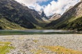 Lake Mackenzie on Routeburn Track New Zealand Great Walk in Fiordland National Park, New Zealand Royalty Free Stock Photo