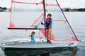 Children sailing. April, 2013: Editorial Royalty Free Stock Photo