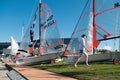 Children preparing racing dinghies at championships. April 18, 2013: Editorial