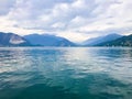 Lake Maggiore and Alps Mountains. Royalty Free Stock Photo