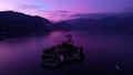 Lake Maggiore Drone view of the island Bella. Borromean islands Isola Bella and Isola dei Pescatori. Italy, Stresa 5.01 Royalty Free Stock Photo