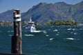 Lake Maggiore, Italy. Ferry approaching on a windy day