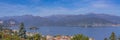 Lake Maggiore, landscape over the lake. background the Alps Royalty Free Stock Photo