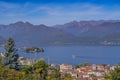 Lake Maggiore, landscape over the lake. background the Alps Royalty Free Stock Photo